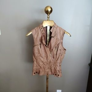 bebe Faux Leather Brown Vest